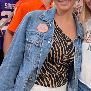 Tiger print one shoulder tank top